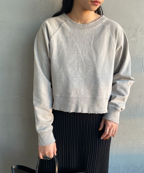 JEANS FACTORY Clothes（ジーンズファクトリークローズ）の「[Jeans Factory Clothes/ジーンズファクトリークローズ] ピグメント加工ダメージＴシャツ（Tシャツ/カットソー・レディース・ブルー/アイボリー/ブラック/ピンク/グレー・F）」の4枚目の写真