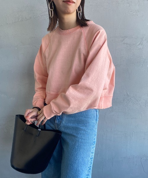 JEANS FACTORY Clothes（ジーンズファクトリークローズ）の「[Jeans Factory Clothes/ジーンズファクトリークローズ] ピグメント加工ダメージＴシャツ（Tシャツ/カットソー・レディース・ブルー/アイボリー/ブラック/ピンク/グレー・F）」の5枚目の写真