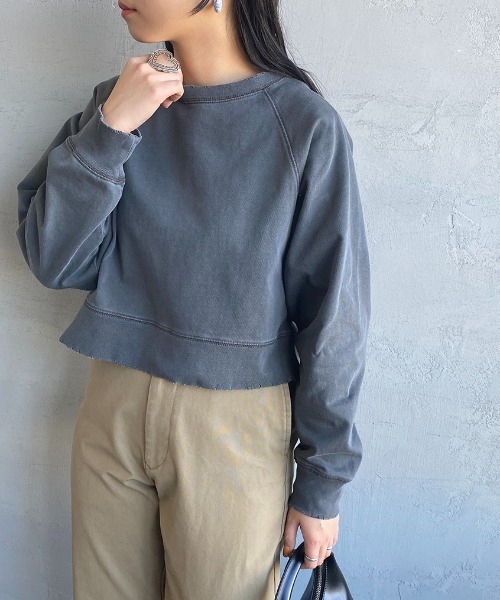 JEANS FACTORY Clothes（ジーンズファクトリークローズ）の「[Jeans Factory Clothes/ジーンズファクトリークローズ] ピグメント加工ダメージＴシャツ（Tシャツ/カットソー・レディース・ブルー/アイボリー/ブラック/ピンク/グレー・F）」の3枚目の写真