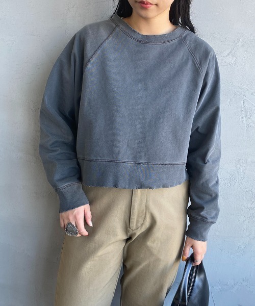 JEANS FACTORY Clothes（ジーンズファクトリークローズ）の「[Jeans Factory Clothes/ジーンズファクトリークローズ] ピグメント加工ダメージＴシャツ（Tシャツ/カットソー・レディース・ブルー/アイボリー/ブラック/ピンク/グレー・F）」の22枚目の写真