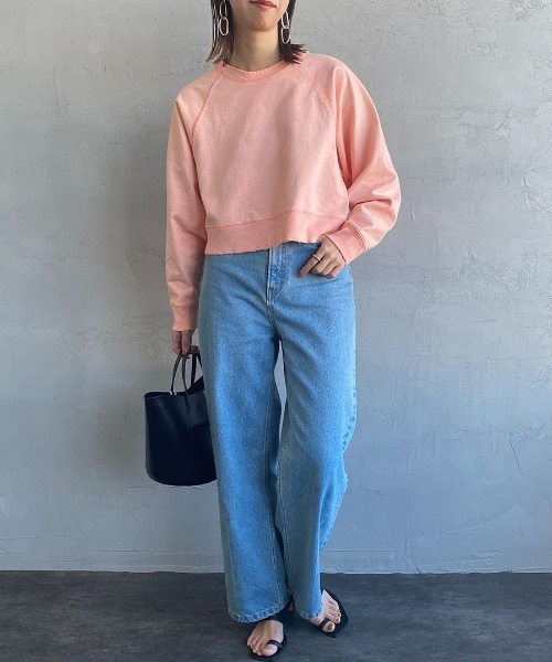 JEANS FACTORY Clothes（ジーンズファクトリークローズ）の「[Jeans Factory Clothes/ジーンズファクトリークローズ] ピグメント加工ダメージＴシャツ（Tシャツ/カットソー・レディース・ブルー/アイボリー/ブラック/ピンク/グレー・F）」の11枚目の写真