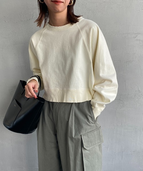 JEANS FACTORY Clothes（ジーンズファクトリークローズ）の「[Jeans Factory Clothes/ジーンズファクトリークローズ] ピグメント加工ダメージＴシャツ（Tシャツ/カットソー・レディース・ブルー/アイボリー/ブラック/ピンク/グレー・F）」の13枚目の写真