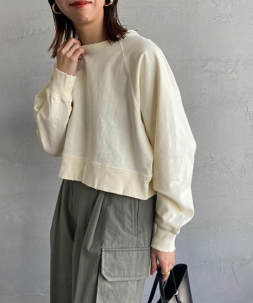 JEANS FACTORY Clothes（ジーンズファクトリークローズ）の「[Jeans Factory Clothes/ジーンズファクトリークローズ] ピグメント加工ダメージＴシャツ（Tシャツ/カットソー・レディース・ブルー/アイボリー/ブラック/ピンク/グレー・F）」の14枚目の写真