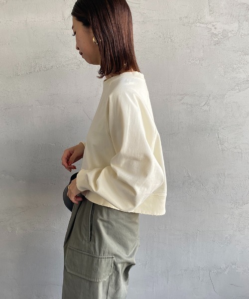 JEANS FACTORY Clothes（ジーンズファクトリークローズ）の「[Jeans Factory Clothes/ジーンズファクトリークローズ] ピグメント加工ダメージＴシャツ（Tシャツ/カットソー・レディース・ブルー/アイボリー/ブラック/ピンク/グレー・F）」の15枚目の写真