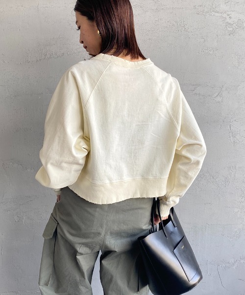 JEANS FACTORY Clothes（ジーンズファクトリークローズ）の「[Jeans Factory Clothes/ジーンズファクトリークローズ] ピグメント加工ダメージＴシャツ（Tシャツ/カットソー・レディース・ブルー/アイボリー/ブラック/ピンク/グレー・F）」の16枚目の写真