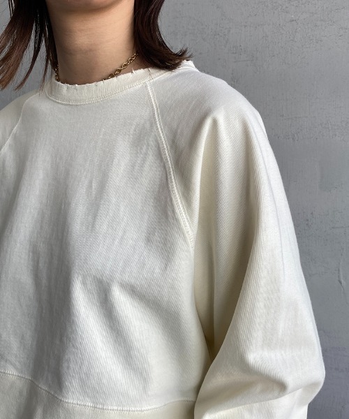 JEANS FACTORY Clothes（ジーンズファクトリークローズ）の「[Jeans Factory Clothes/ジーンズファクトリークローズ] ピグメント加工ダメージＴシャツ（Tシャツ/カットソー・レディース・ブルー/アイボリー/ブラック/ピンク/グレー・F）」の20枚目の写真