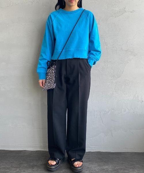 JEANS FACTORY Clothes（ジーンズファクトリークローズ）の「[Jeans Factory Clothes/ジーンズファクトリークローズ] ピグメント加工ダメージＴシャツ（Tシャツ/カットソー・レディース・ブルー/アイボリー/ブラック/ピンク/グレー・F）」の10枚目の写真