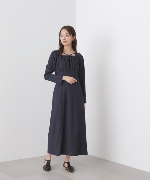 N.（N. Natural Beauty Basic）（エヌエヌナチュラルビューティーベーシック）の「◆スクエアネックパイピングワンピース（ワンピース・レディース・ブラック/ネイビー・MEDIUM）」の11枚目の写真