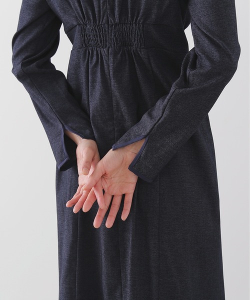 N.（N. Natural Beauty Basic）（エヌエヌナチュラルビューティーベーシック）の「◆スクエアネックパイピングワンピース（ワンピース・レディース・ブラック/ネイビー・MEDIUM）」の16枚目の写真