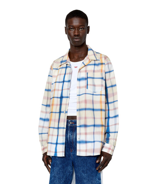 DIESEL（ディーゼル）の「メンズ シャツ チェック（シャツ/ブラウス・メンズ・ネイビー/ホワイト・44/46/48/50/54/52）」の5枚目の写真