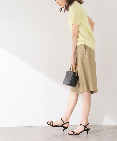 SLOBE IENA(スローブイエナ)の「【AMERICAN VINTAGE/アメリカンヴィンテージ】ハーフスリーブニット(ニット/セーター・レディース・チャコールグレー/イエロー・FREE)」の8枚目の写真