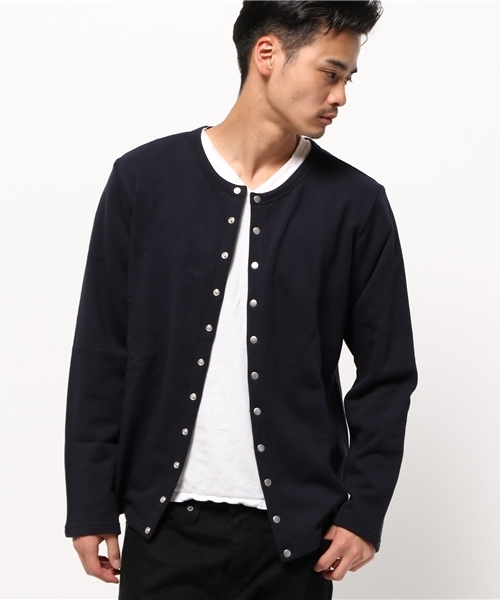 OUTLET（アウトレット）の「【Ciaopanic】裏毛C/Nスナップカーディガン（カーディガン/ボレロ・メンズ・グレー/ネイビー・MEDIUM/LARGE）」の2枚目の写真