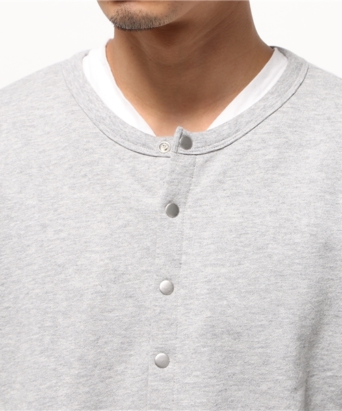 OUTLET（アウトレット）の「【Ciaopanic】裏毛C/Nスナップカーディガン（カーディガン/ボレロ・メンズ・グレー/ネイビー・MEDIUM/LARGE）」の3枚目の写真