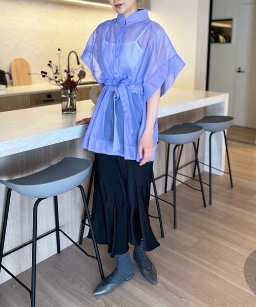 Jewelobe（ジュエローブ）の「インナーセットドルマンスリーブシアーチュニック（アンサンブル・レディース・ホワイト/ブルー/グリーン・FREE）」の5枚目の写真