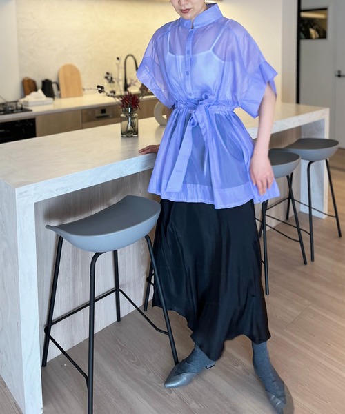 Jewelobe（ジュエローブ）の「インナーセットドルマンスリーブシアーチュニック（アンサンブル・レディース・ホワイト/ブルー/グリーン・FREE）」の6枚目の写真