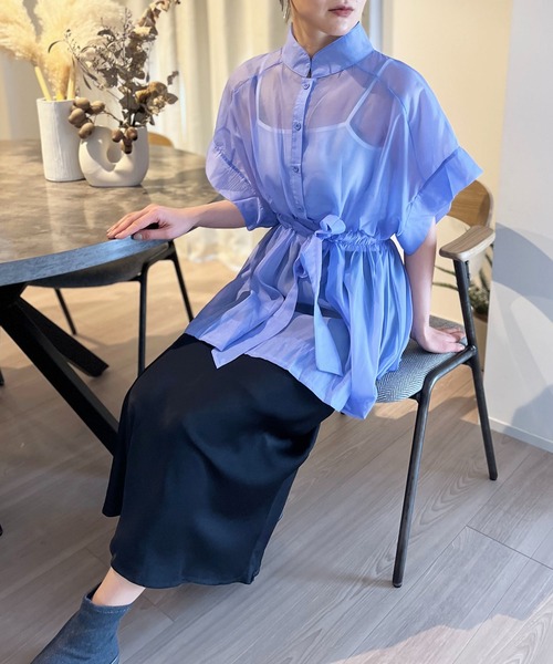 Jewelobe（ジュエローブ）の「インナーセットドルマンスリーブシアーチュニック（アンサンブル・レディース・ホワイト/ブルー/グリーン・FREE）」の19枚目の写真