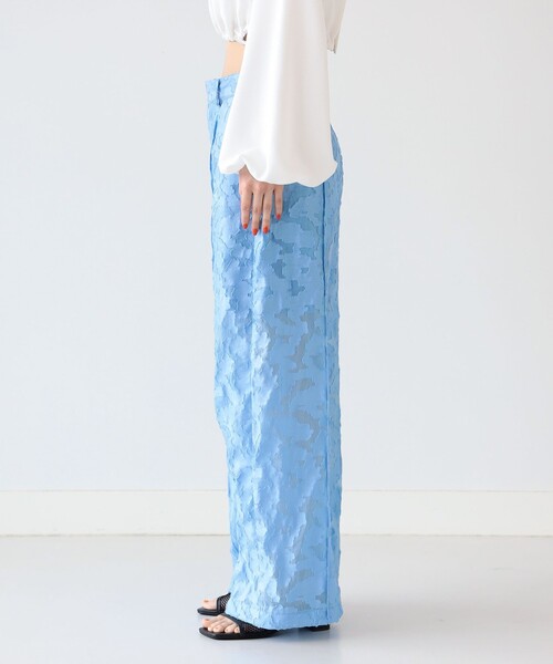 Ray BEAMS(レイビームス)の「Ray BEAMS / シアー ジャカード パンツ(その他パンツ・レディース・ブルー系その他2/ブラック・0/1)」の6枚目の写真