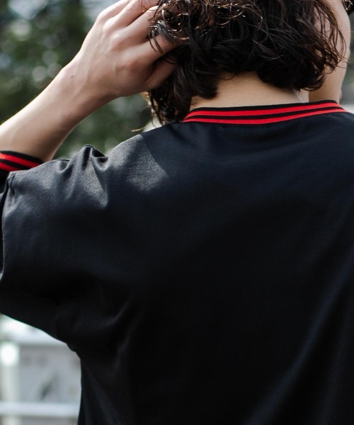 WEGO（ウィゴー）の「WEGO/ラインリブゲームシャツ（Tシャツ/カットソー・メンズ・ブラック/ホワイト・MEDIUM/LARGE）」の7枚目の写真