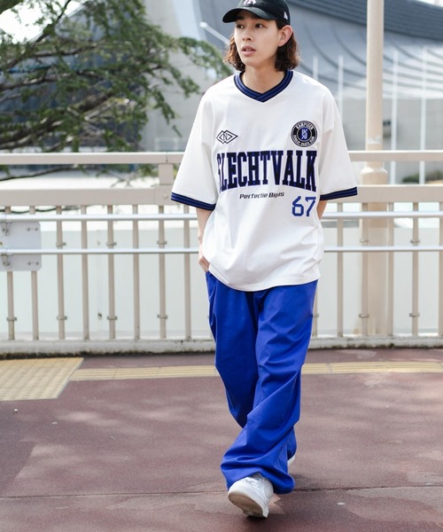 WEGO（ウィゴー）の「WEGO/ラインリブゲームシャツ（Tシャツ/カットソー・メンズ・ブラック/ホワイト・MEDIUM/LARGE）」の4枚目の写真