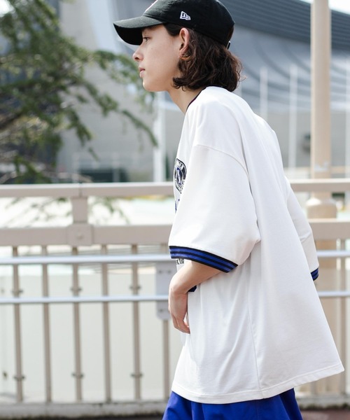 WEGO（ウィゴー）の「WEGO/ラインリブゲームシャツ（Tシャツ/カットソー・メンズ・ブラック/ホワイト・MEDIUM/LARGE）」の12枚目の写真