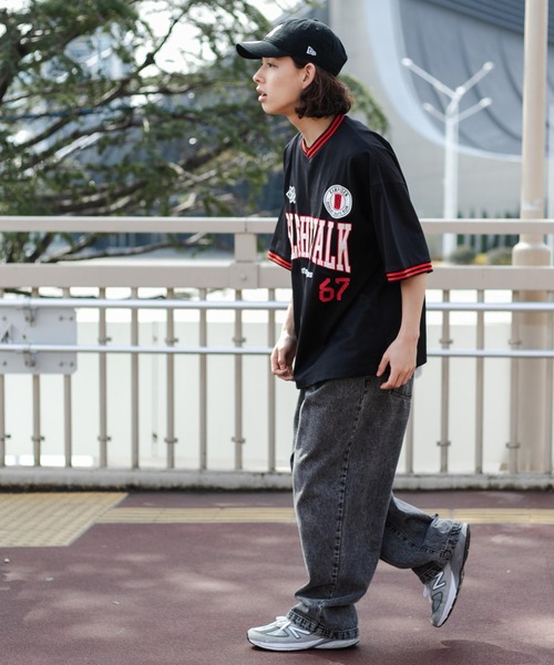 WEGO（ウィゴー）の「WEGO/ラインリブゲームシャツ（Tシャツ/カットソー・メンズ・ブラック/ホワイト・MEDIUM/LARGE）」の18枚目の写真