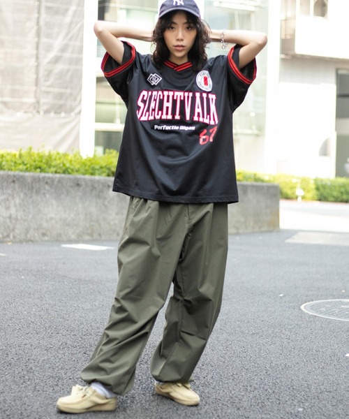 WEGO（ウィゴー）の「WEGO/ラインリブゲームシャツ（Tシャツ/カットソー・メンズ・ブラック/ホワイト・MEDIUM/LARGE）」の21枚目の写真