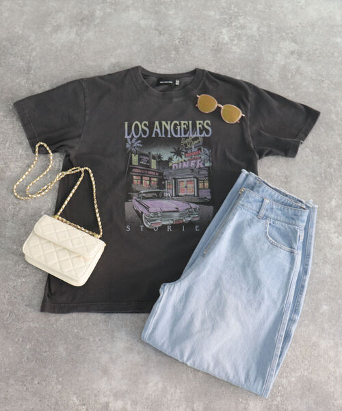 GOOD ROCK SPEED(グッドロックスピード)の「【WEB限定】【GOOD ROCK SPEED】LOS ANGELES Tシャツ(Tシャツ/カットソー・レディース・チャコールグレー・FREE)」の6枚目の写真