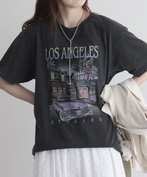 GOOD ROCK SPEED(グッドロックスピード)の「【WEB限定】【GOOD ROCK SPEED】LOS ANGELES Tシャツ(Tシャツ/カットソー・レディース・チャコールグレー・FREE)」の2枚目の写真