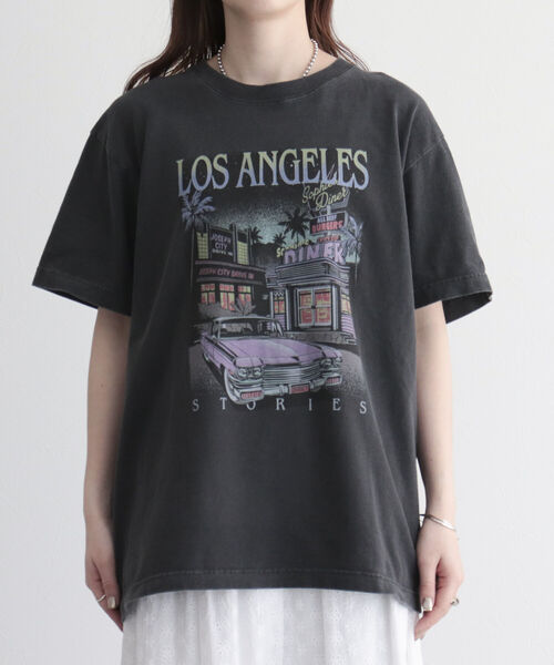 GOOD ROCK SPEED(グッドロックスピード)の「【WEB限定】【GOOD ROCK SPEED】LOS ANGELES Tシャツ(Tシャツ/カットソー・レディース・チャコールグレー・FREE)」の5枚目の写真