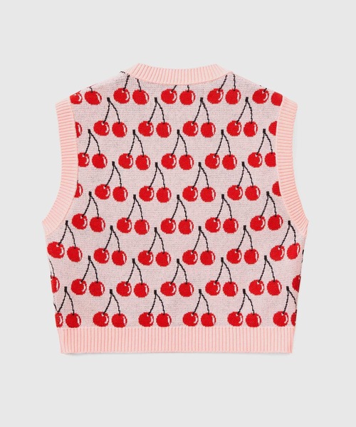 BENETTON (UNITED COLORS OF BENETTON)(ベネトンユナイテッドカラーズオブベネトン)の「フルーティパターンショート丈ノースリーブニット・セーター(ニット/セーター・レディース・レッド系その他/ブルー系その他・X-SMALL/SMALL/MEDIUM/LARGE)」の7枚目の写真