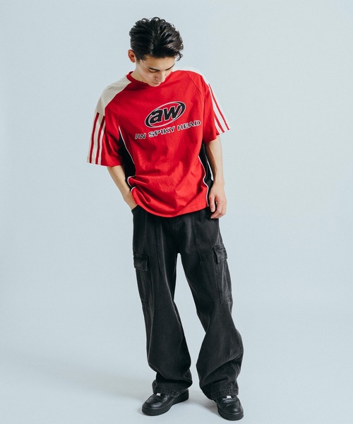 Ressaca(レサーカ)の「オーバーサイズ ロゴプリント 配色切り替え サイドライン 半袖Tシャツ(Tシャツ/カットソー・メンズ・レッド/チャコールグレー・M/L/XL)」の16枚目の写真