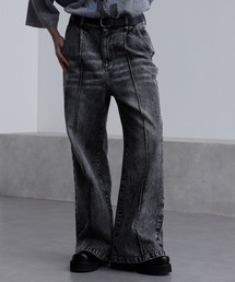cussil（クシル）の「【cussil/クシル】TRストレッチルーズシルエットハイウエストフレアパンツ/デニムパンツ（スラックス・メンズ）」