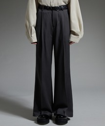 cussil（クシル）の「【cussil クシル】TRストレッチルーズシルエットハイウエストフレアパンツ デニムパンツ（スラックス）」