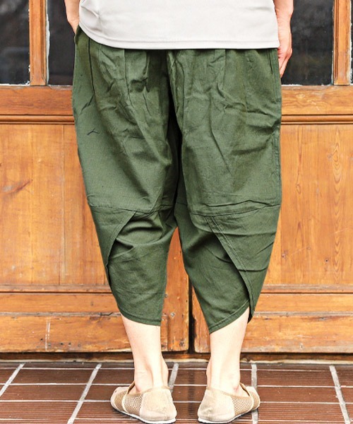 綿麻パンツ　size34 楽天市場】綿麻 リネン ワイドパンツ メンズ クロップドパンツ