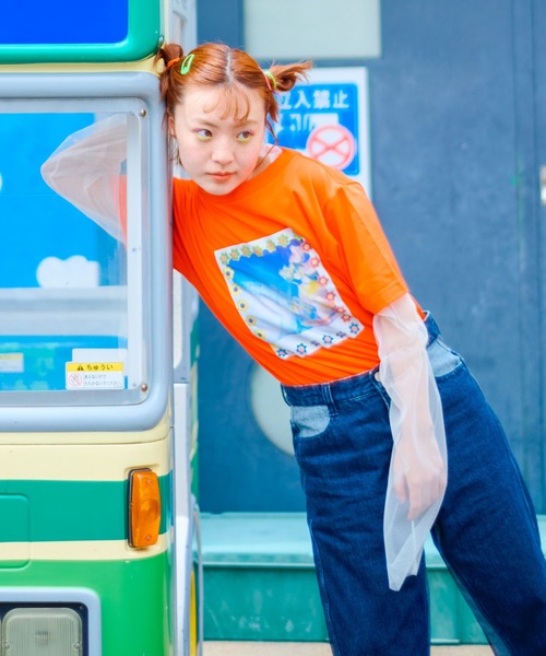 Kastane（カスタネ）の「【Yuri Hanamori コラボ】フォトTee（Tシャツ/カットソー・レディース・オレンジ/オフホワイト・FREE）」の21枚目の写真