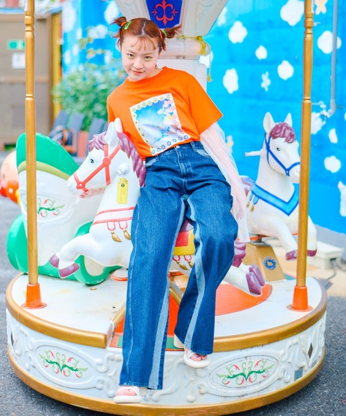 Kastane（カスタネ）の「【Yuri Hanamori コラボ】フォトTee（Tシャツ/カットソー・レディース・オレンジ/オフホワイト・FREE）」の22枚目の写真