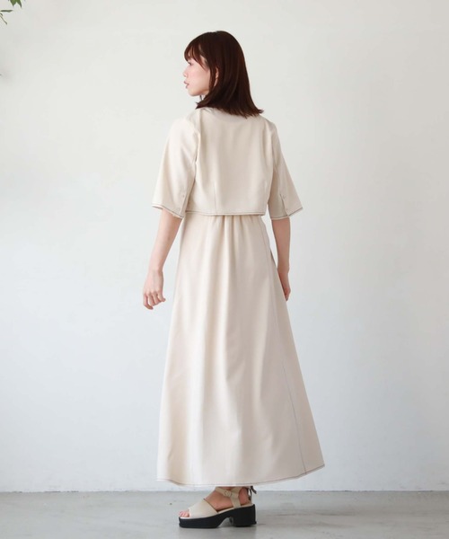 archives（アルシーヴ）の「配色ステッチコンパクトシャツジャケット（テーラードジャケット・レディース・ブラック/グレー/アイボリー/ブルーグレー・MEDIUM）」の14枚目の写真