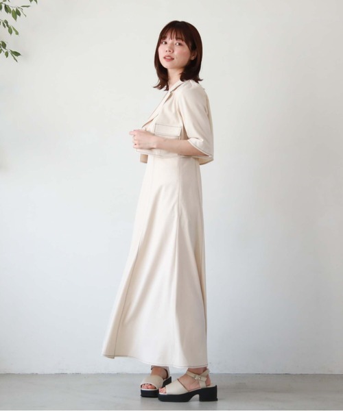 archives（アルシーヴ）の「配色ステッチコンパクトシャツジャケット（テーラードジャケット・レディース・ブラック/グレー/アイボリー/ブルーグレー・MEDIUM）」の18枚目の写真