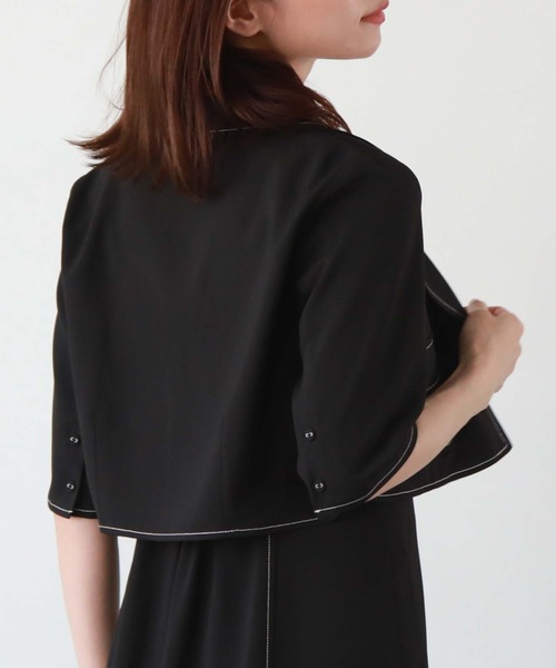 archives（アルシーヴ）の「配色ステッチコンパクトシャツジャケット（テーラードジャケット・レディース・ブラック/グレー/アイボリー/ブルーグレー・MEDIUM）」の19枚目の写真