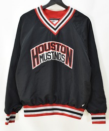 【ヴィンテージ古着】80's VARSITY HOUSTON MUSTANGS Vネック ゲームシャツ