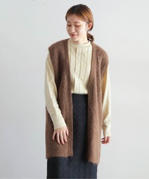 アルパカシャギー　Vカラーベスト