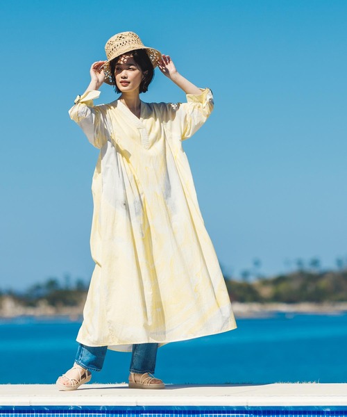 Torrazzo Donna(トラッゾドンナ)の「インド綿オイルプリントワンピース(ワンピース・レディース・イエロー・FREE)」の18枚目の写真