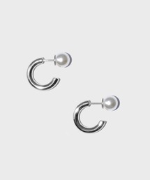 LHME | LHME パールキャッチピアス/ストレートフープ/サージカルステンレス316L（金属アレルギー対応）(ピアス（両耳用）)