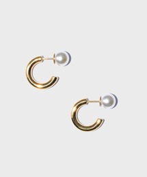 LHME | LHME パールキャッチピアス/ストレートフープ/サージカルステンレス316L（金属アレルギー対応）(ピアス（両耳用）)