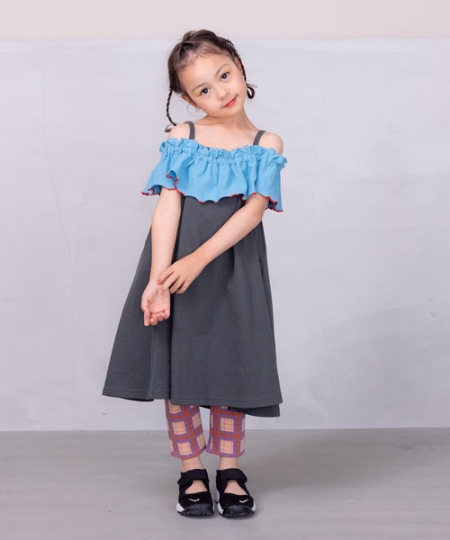 CALMIA（カルミア）の「ソウガラ6.5分丈レギンス(80～130cm)（レギンス/スパッツ・キッズ・チャコール/ラベンダー/レッド/オフホワイト・80/90/95/100/110/120/130）」の5枚目の写真