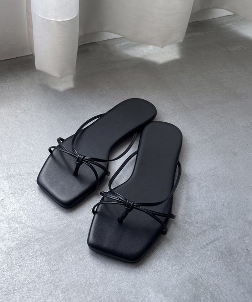 CANAL JEAN（キャナルジーン）の「El mar(エルマール) スクエアトゥナローストラップサンダル（サンダル・レディース・ブラック/ブラウン・24/23.5/24.5）」の4枚目の写真