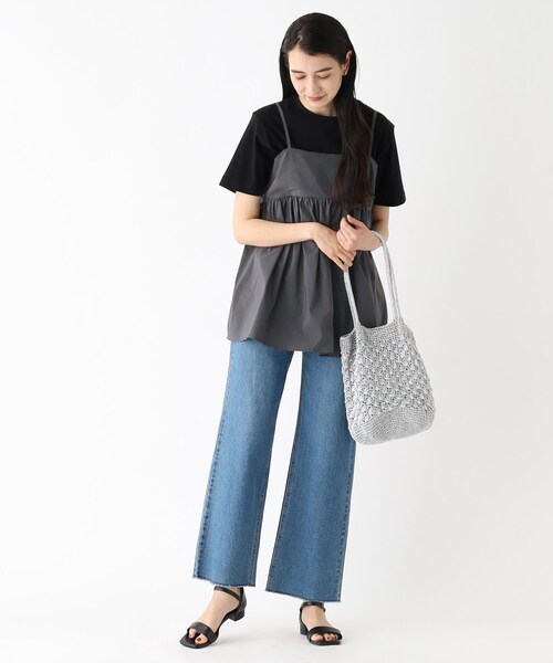 OPAQUE.CLIP(オペークドットクリップ)の「◆ペプラムキャミブラウス【洗濯機洗い可】(シャツ/ブラウス・レディース・チャコールグレー/ブラック/ブラウン・00)」の5枚目の写真