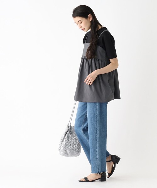 OPAQUE.CLIP(オペークドットクリップ)の「◆ペプラムキャミブラウス【洗濯機洗い可】(シャツ/ブラウス・レディース・チャコールグレー/ブラック/ブラウン・00)」の7枚目の写真