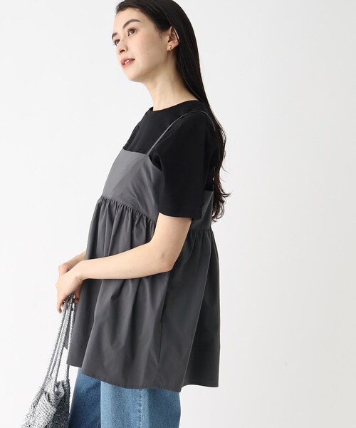 OPAQUE.CLIP(オペークドットクリップ)の「◆ペプラムキャミブラウス【洗濯機洗い可】(シャツ/ブラウス・レディース・チャコールグレー/ブラック/ブラウン・00)」の10枚目の写真