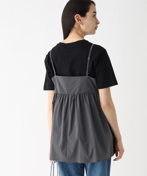 OPAQUE.CLIP(オペークドットクリップ)の「◆ペプラムキャミブラウス【洗濯機洗い可】(シャツ/ブラウス・レディース・チャコールグレー/ブラック/ブラウン・00)」の11枚目の写真